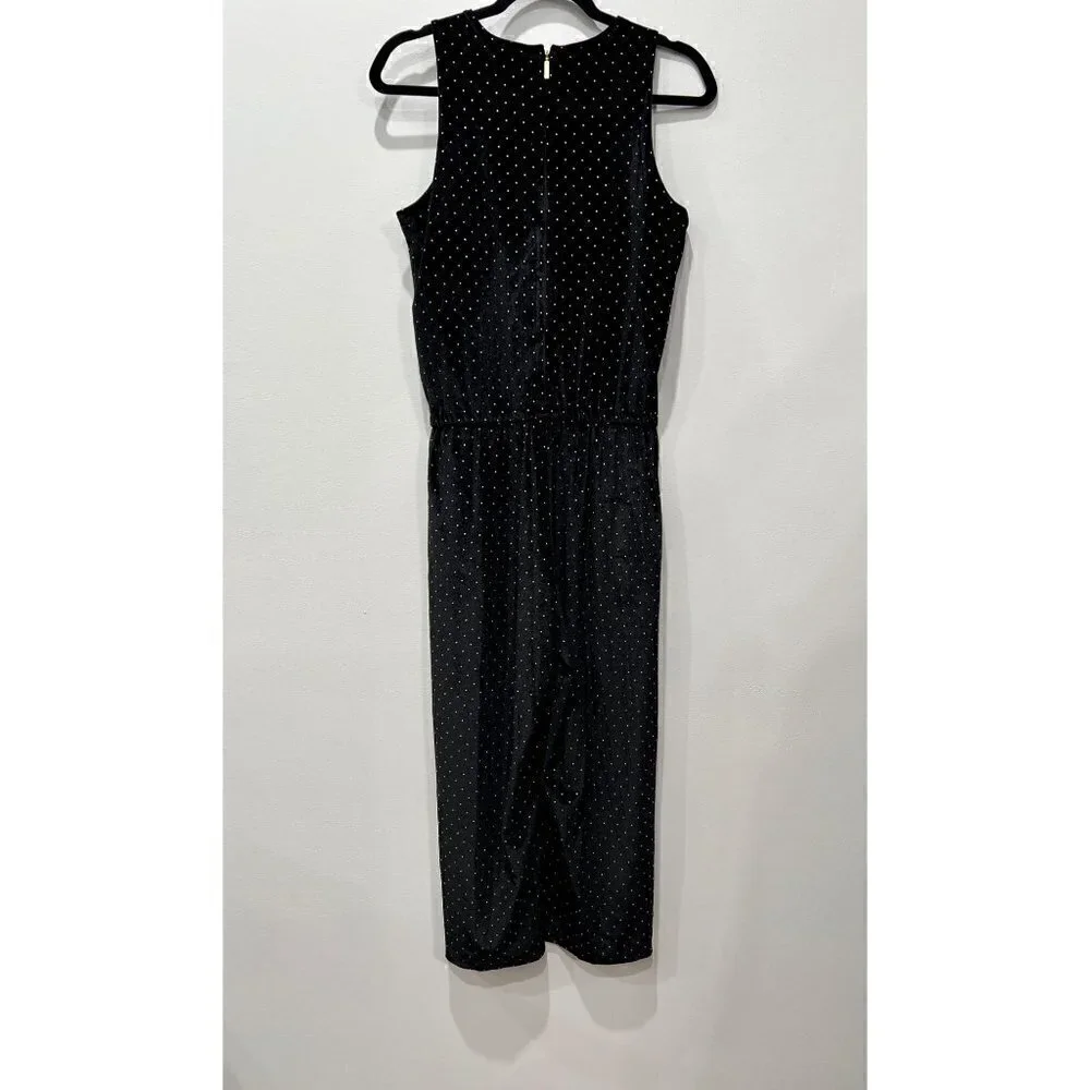 MICHAEL Michael Kors Velvet Jumpsuit Black & Gold polka dots NWT w/Defect